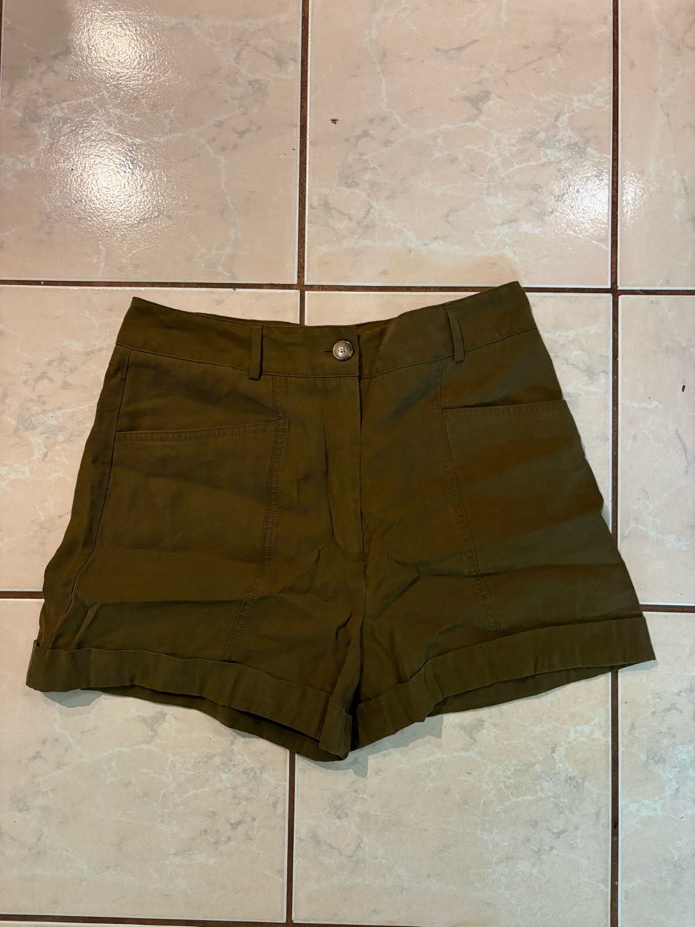 Vintage Worthington Olive Silky High-Rise Shorts